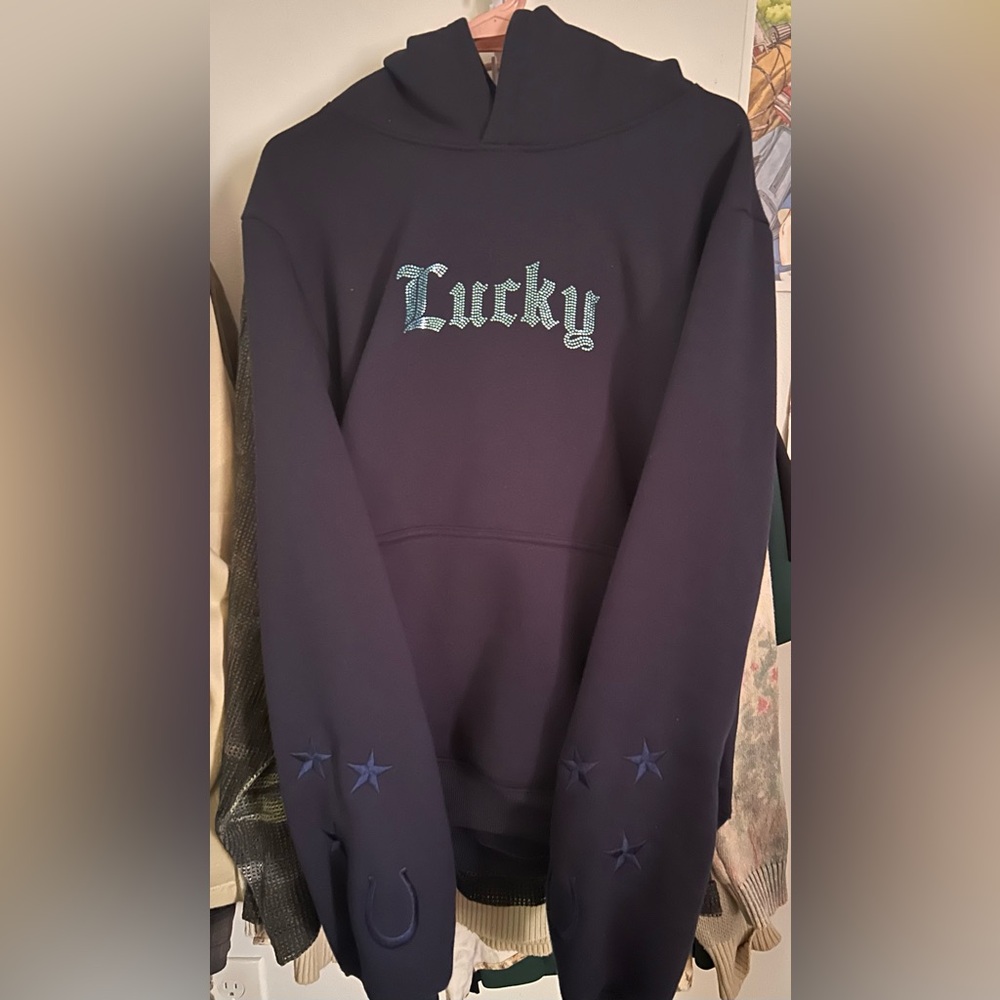 Beyond Lost NYC Lucky Hoodie Size S - Navy